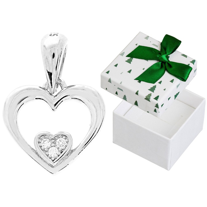 Pandantiv dama, argint, Siju, set cu cutie de cadou, 18x12mm