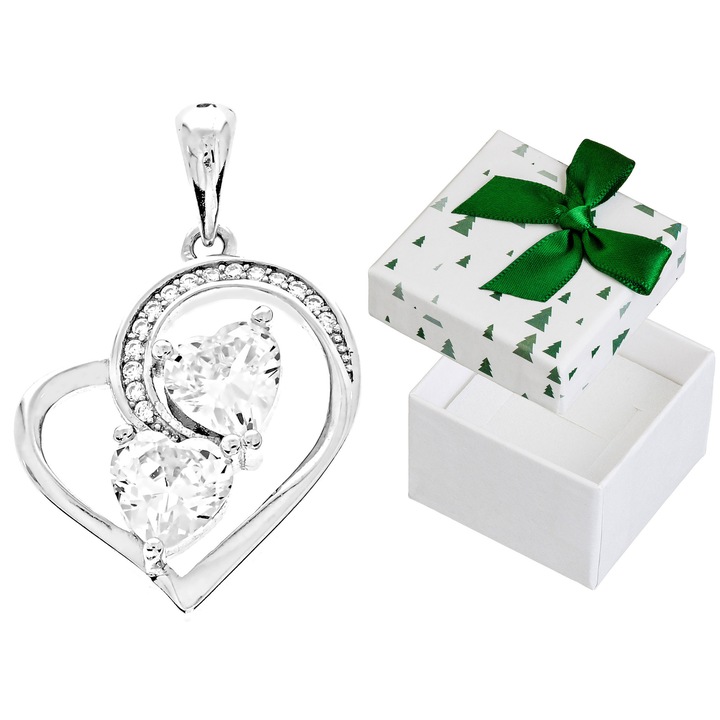 Pandantiv dama, argint, Siju, 27x17mm, set cu cutie de cadou