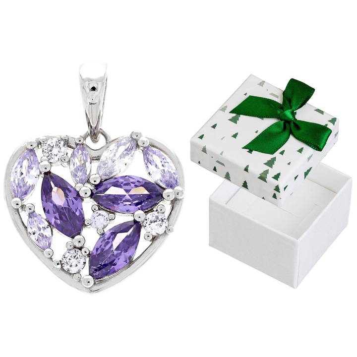 Pandantiv dama, argint, Siju, 22x17mm, set cu cutie de cadou