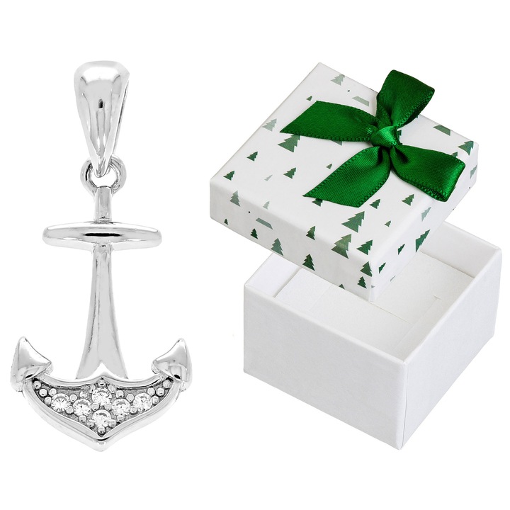 Pandantiv dama, argint, Siju, 23x10mm, set cu cutie de cadou