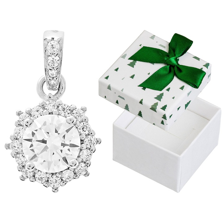 Pandantiv dama, Siju, argint, 6mm, set cu cutie cadou