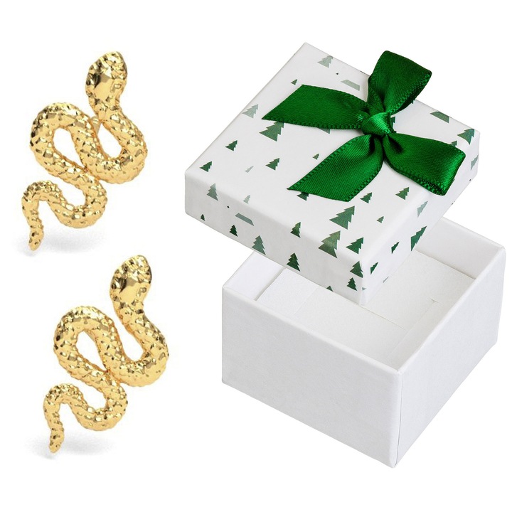 Cercei dama Siju, argint 925, placat cu aur, 13x7mm