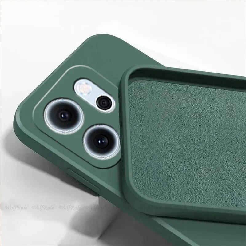 Husa TPU Microfiber compatibila cu Oppo Reno 14F, 14FS, Verde inchis