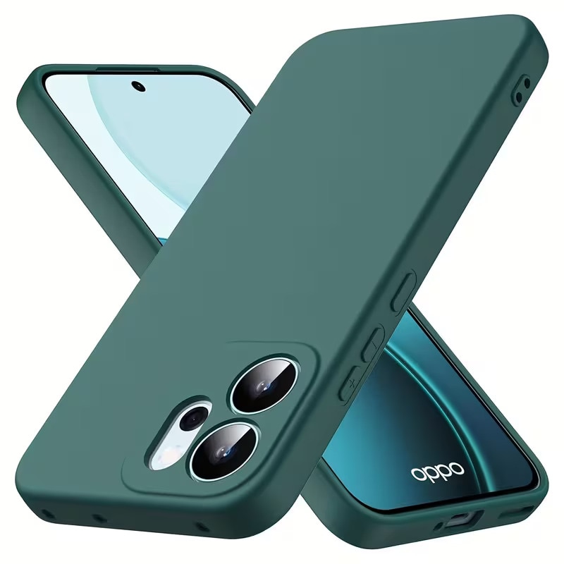 Husa TPU Microfiber compatibila cu Oppo Reno 14F, 14FS, Verde inchis