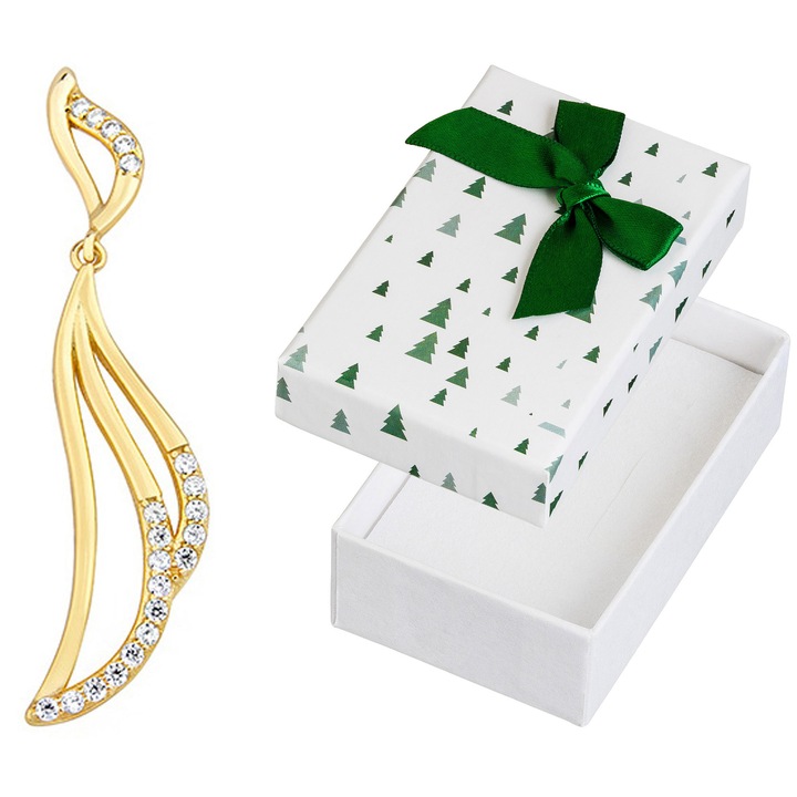 Pandantiv din argint 925 placat cu aur, set cu cutie de cadou, 51x12mm