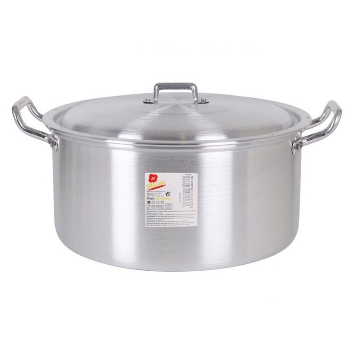 Cratita aluminiu cu capac, 8 litri, diametru 28 cm