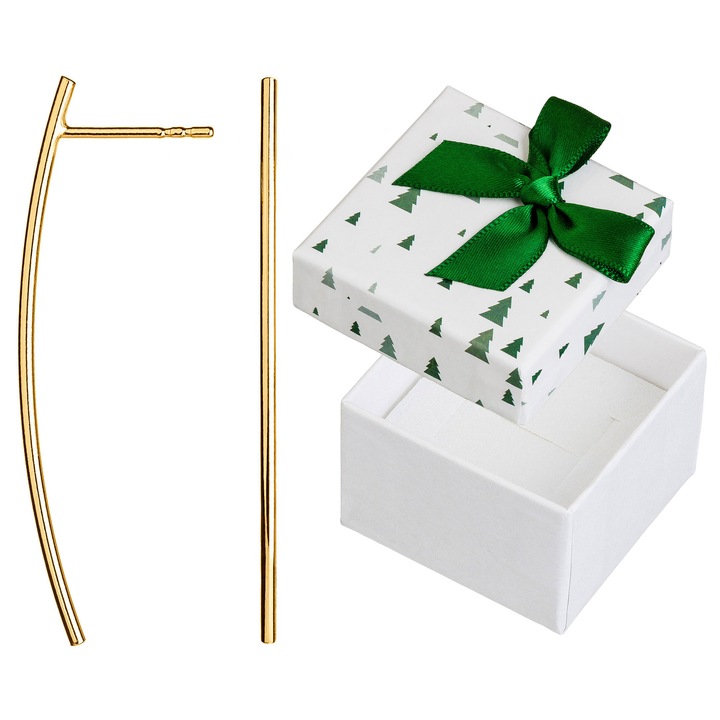 Cercei Siju, set, argint 925, pozlati, 30x1,5mm, fara piatra