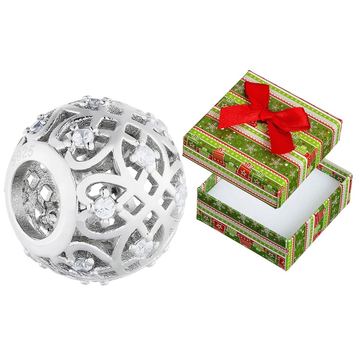 Talisman Siju, argint 925, cu zirconii, 11x9,5mm, set cu cutie de cadou