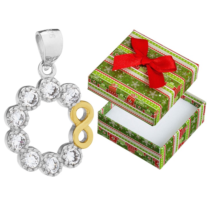 Pandantiv din argint, Siju, model P5Z685, argint rodiat, 22x14mm, set cu cutie cadou