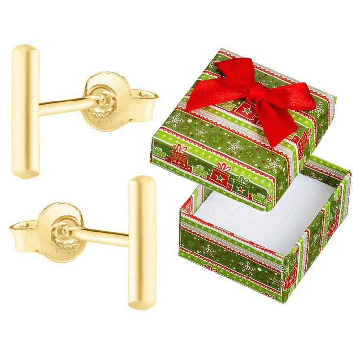 Cercei Siju, argint placat cu aur, in cutie cadou