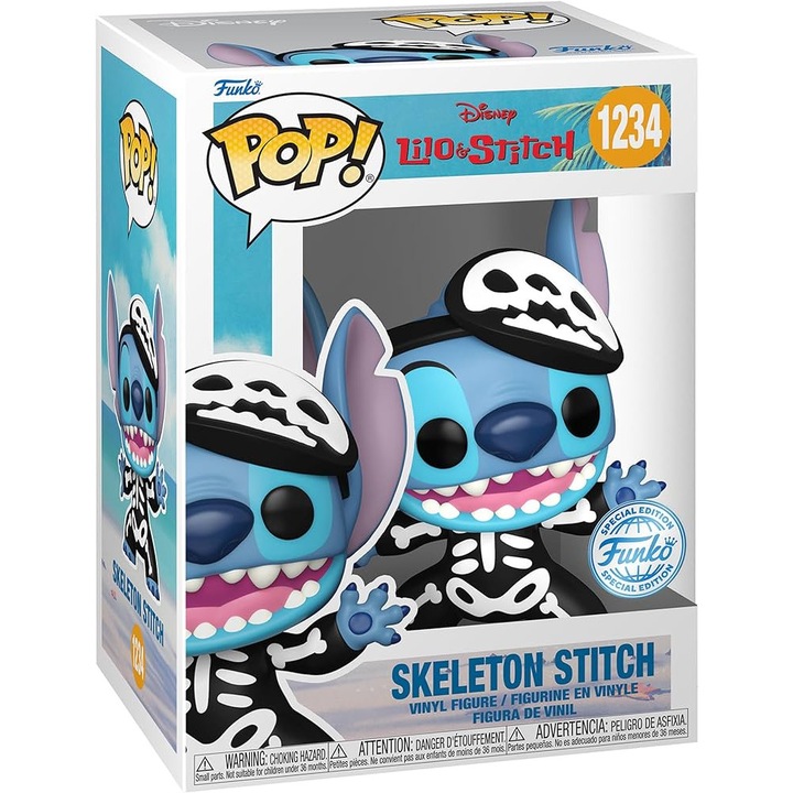 Фигурка Funko POP Lilo & Stitch 1234 Skeleton Stitch, многоцветна, 10см