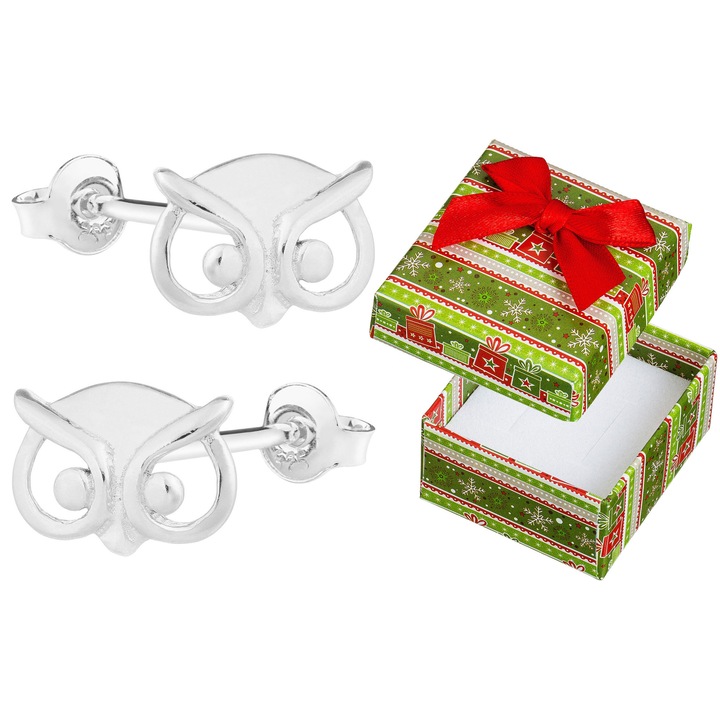 Cercei Siju, model P5K932, argint 925 rodiat, 6x7,5mm, set cu cutie cadou