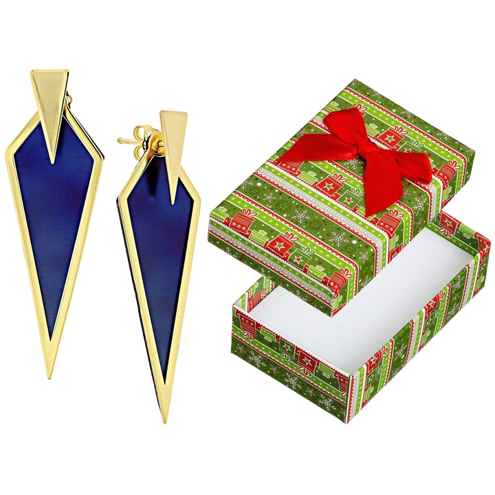 Cercei eleganti din argint, titan Siju, set, 47x15mm, multicolor