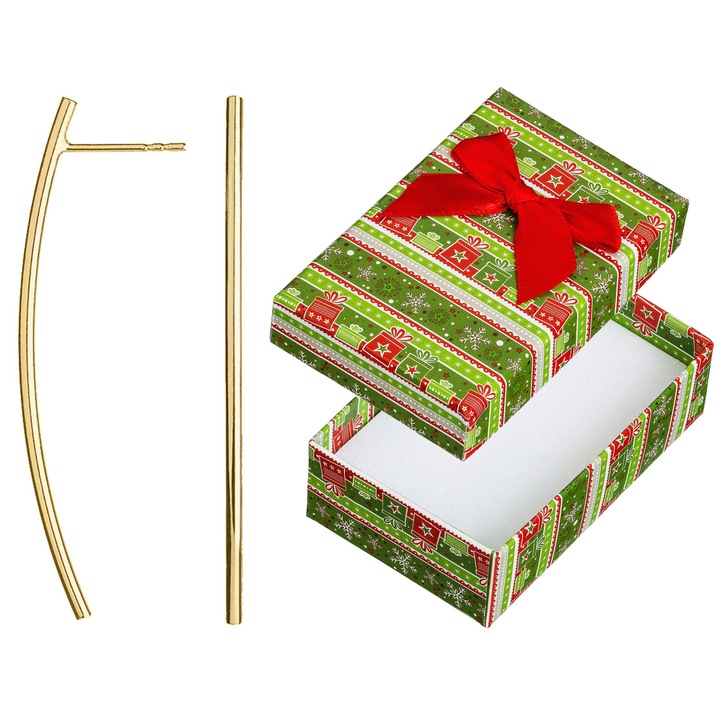 Cercei Siju, set cercei lungi, argint 925, placati cu aur, 46x2mm