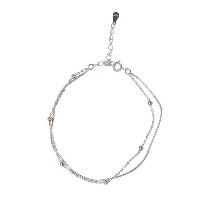 Bratara din argint S925, CK design simplu, ajustabila, argintie, 18cm