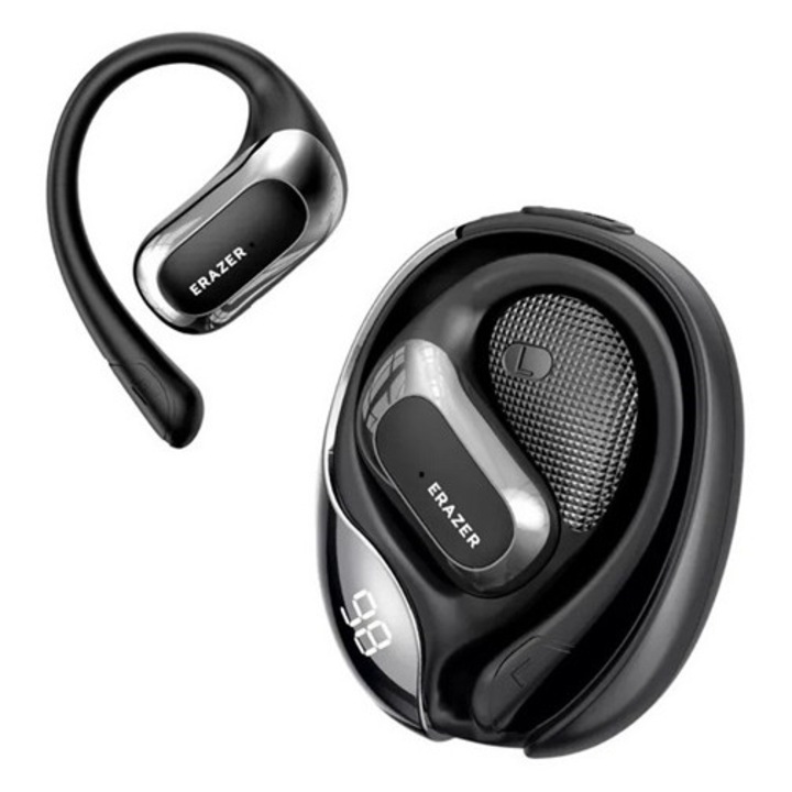 Lenovo erazer x5 bluetooth fülhallgató sztereo, v6.0, tws, fülre akasztható, zajszűrő, mikrofon + töltőtok, fekete