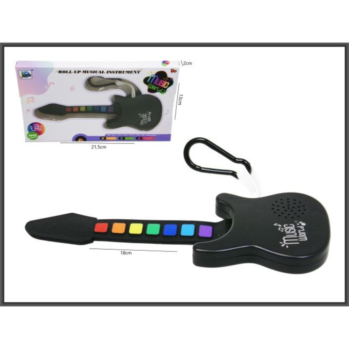 Kulcstartó gitár, 22x13x2cm, többszínű