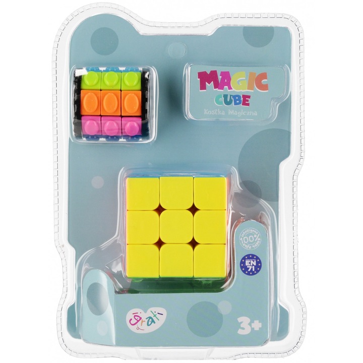 Set 2 Cuburi Magice, 6x6x6cm, 4x4x4cm, pentru Dezvoltarea Abilitatilor Cognitive, Multicolor
