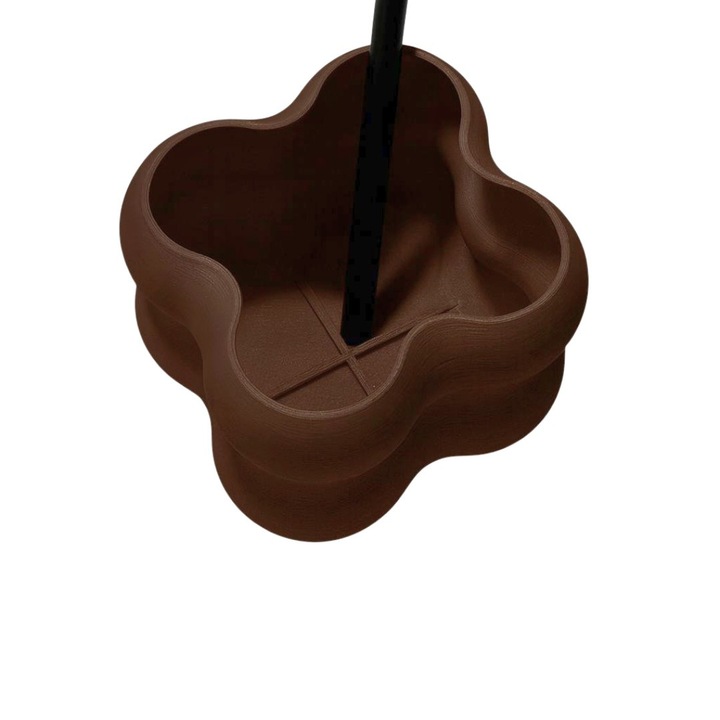 Organizator cosmetice pensule si rujuri, design compact, maro inchis, 25x15x10cm