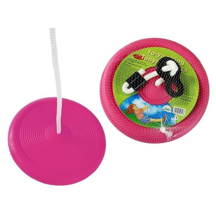 Кръгла люлка за деца, розова, 28 см, пълен комплект