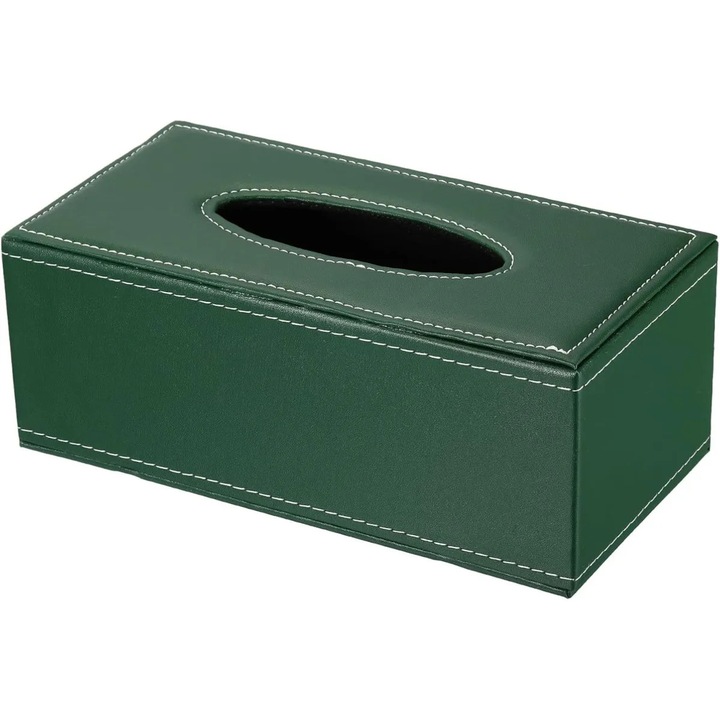 Cutie pentru Servetele, Piele Ecologica, dimensiuni 24x12x8, 5cm, culoare Verde ABYZ