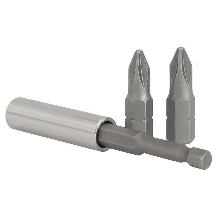 Set 1 Adaptor Magnetic 60 mm si 2 biti PH2 Grey Square