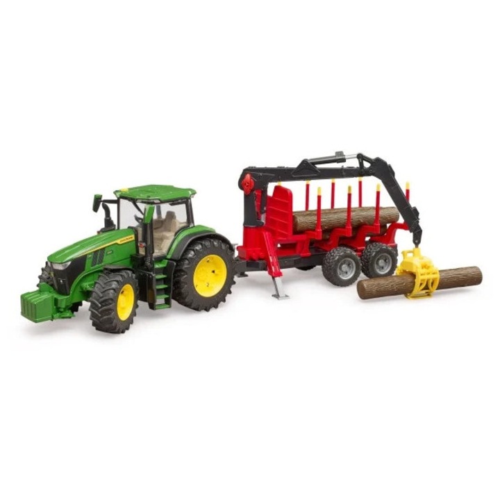John Deere 7R 350 cu transportor de lemn - Bruder 3154
