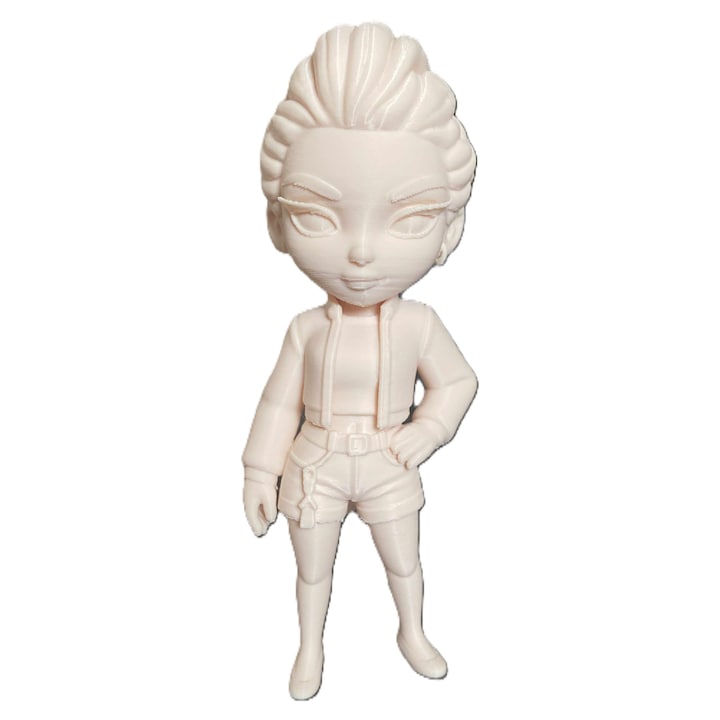 Figurina 3DONE MODELS K-Pop Demon Hunters Rumi Chibi, 14 cm, printata 3D, baza pentru pictura