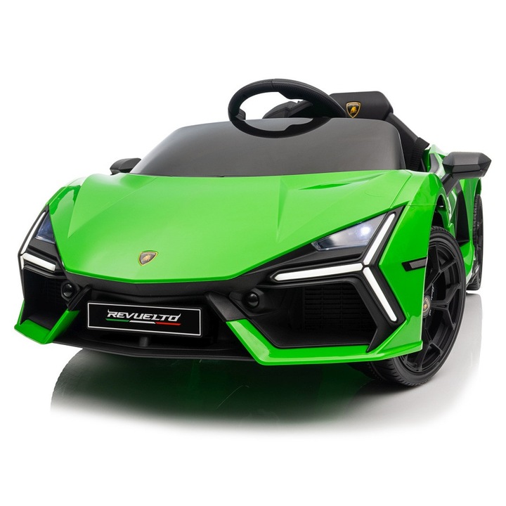 Masinuta electrica Lamborghini Revuelto, 2x45W, 12V, verde, 106x60x36 cm, set cu accesorii