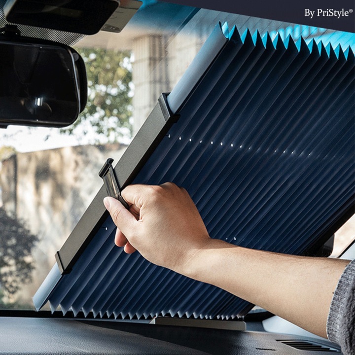 Parasolar Auto Multifunctional Pliabil Tip Acordeon, Protectie UV si Termica pentru Parbriz, Reduce Temperaturile Ridicate, Material Premium Reflectorizant, Montaj Rapid, Compatibil Universal pentru Autoturisme, 80 cm, PriStyle®