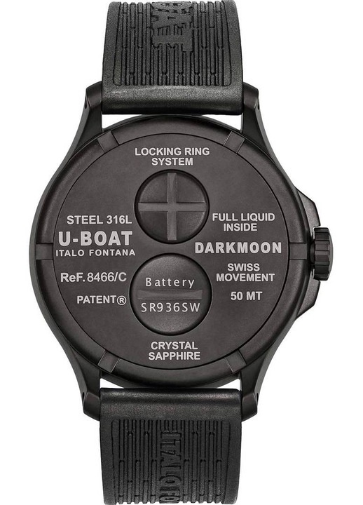 Ceas barbatesc, U-Boat, 44mm, 5ATM, negru