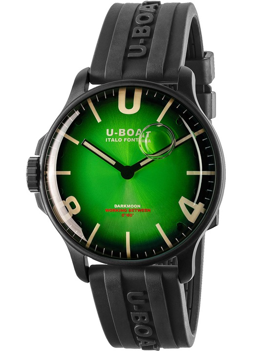 Ceas barbatesc, U-Boat, 44mm, 5ATM, negru/verde