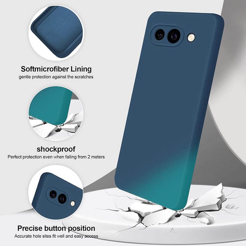 Carcasa compatibil cu Google Pixel 9A, silicon, ultra subtire, rezistentă la şocuri, albastru închis