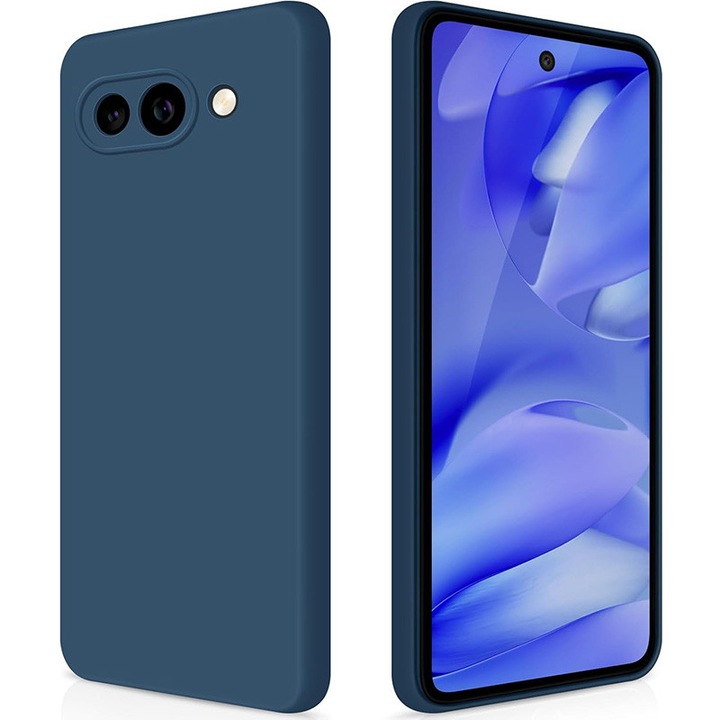 Carcasa compatibil cu Google Pixel 9A, silicon, ultra subtire, rezistentă la şocuri, albastru închis