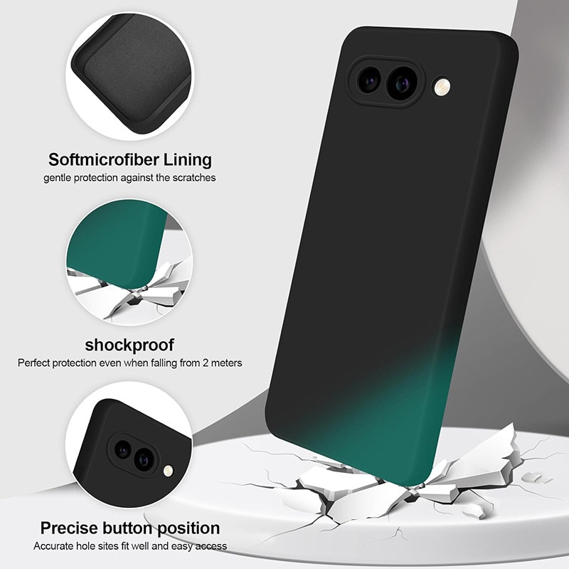 Carcasa compatibil cu Google Pixel 9A, ultra subtire, rezistenta la socuri, negru