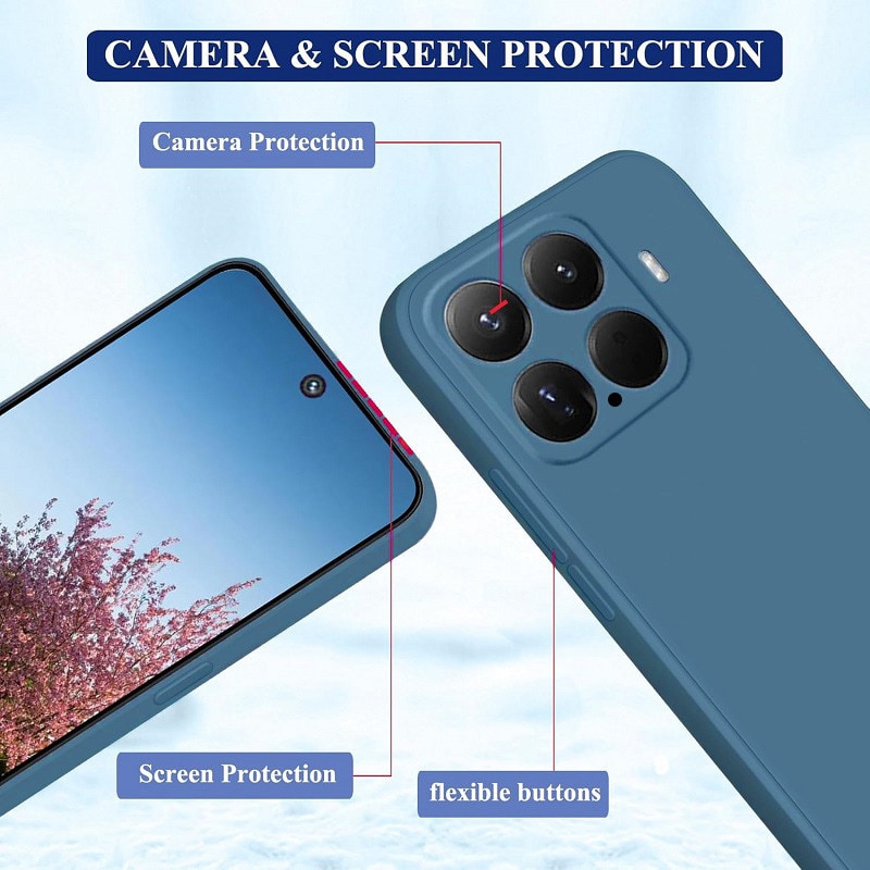 Husa compatibil cu Xiaomi 15 5G, silicon, albastru inchis