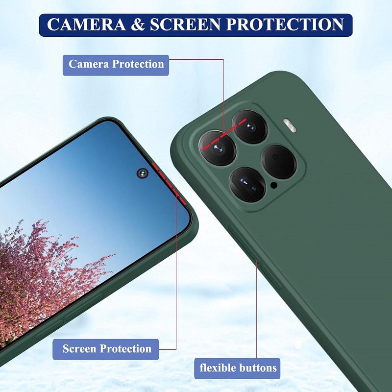 Husă telefon compatibil cu Xiaomi 15 5G, silicon, verde închis