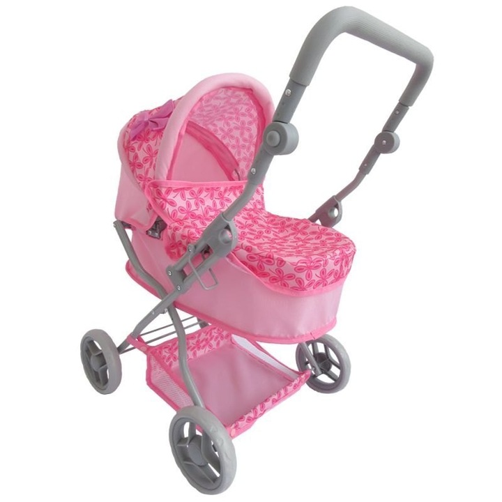 EUROBABY babakocsi, 9680-as modell, 71x66x41cm, táskával, összecsukható, rózsaszín