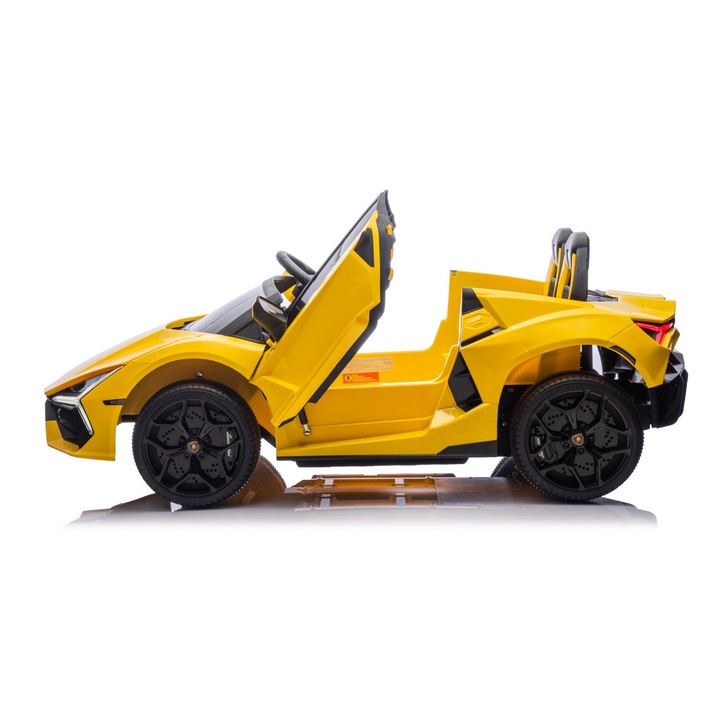 Електрическа кола Lamborghini Revuelto, 4x45W, 24V, 132x73x44см, жълта, с дистанционно управление и музика