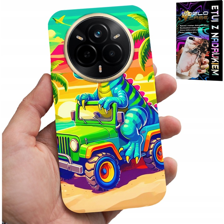 Etui pentru telefon World Case, Dinozaur, silicon, pentru Realme 14 Pro+, multicolor