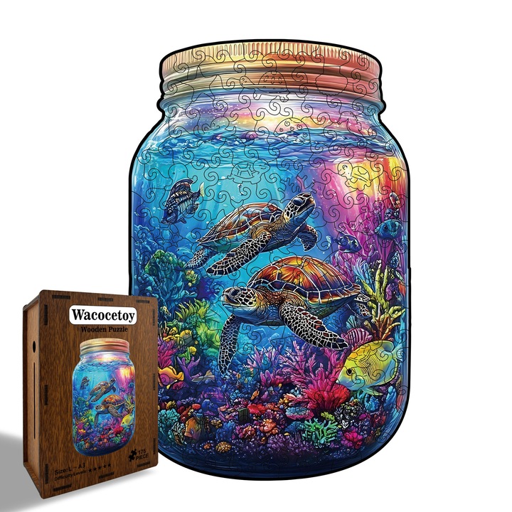 Червена пъзел играчка с океанска тематика, голям размер 33x20cm, комплект в красиви кутии