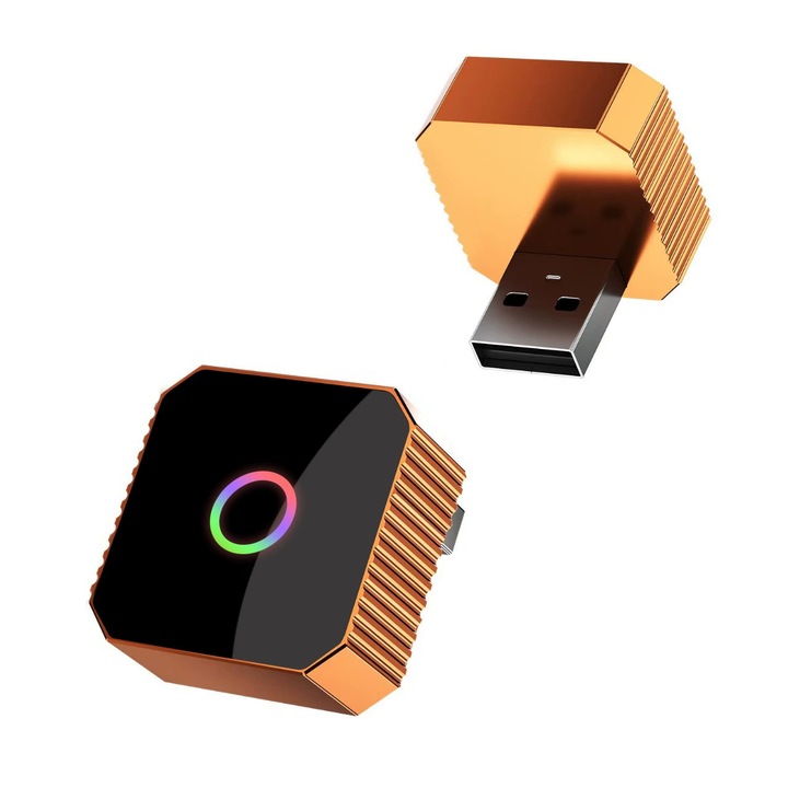 Cutie de interconectare auto inteligenta 2in1, design Horizontal-Plug, Wireless CarPlay/Android Auto, colorat