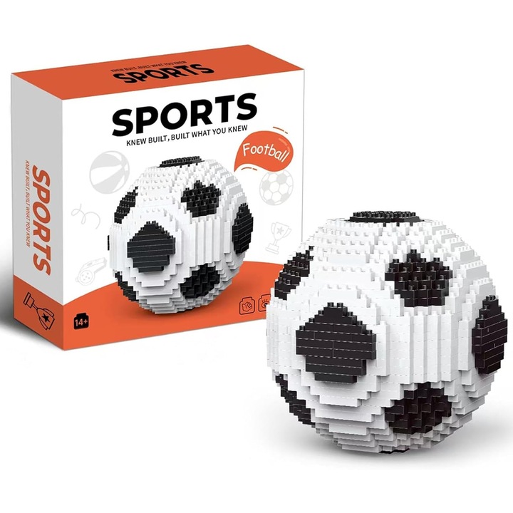 Mini Football Clamping Building Blocks Set, Miniature 3D Football Educational Toy, 850 Pieces, Home Decoration, Sports Ball, Construction Toy, Creative Gifts for Adults and Child