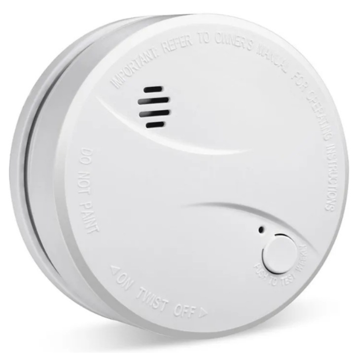 Alarma de fum autonoma 3V, senzor de fum, fara fir, design fara cabluri, 10 ani autonomie