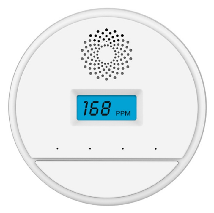 Alarma de monoxid de carbon, 85dB, design wireless, instalare rapida, pentru bucatarii si bai