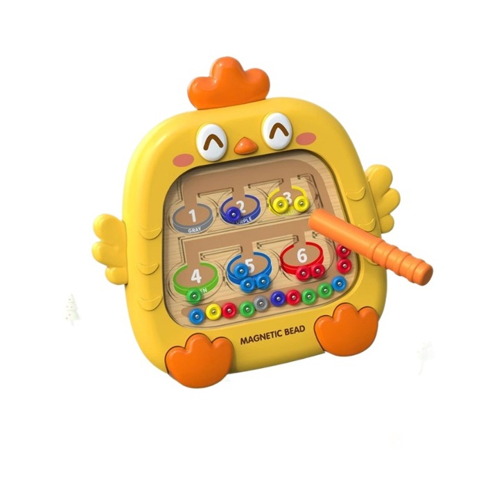 Tabla magnetica cu labirint, joc pentru copii 3-6 ani, multicolor, 30x40cm