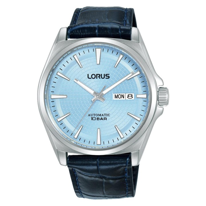 Ceas barbatesc Lorus RL417CX9, bratara din otel, mecanism automat, cadran albastru, 42mm