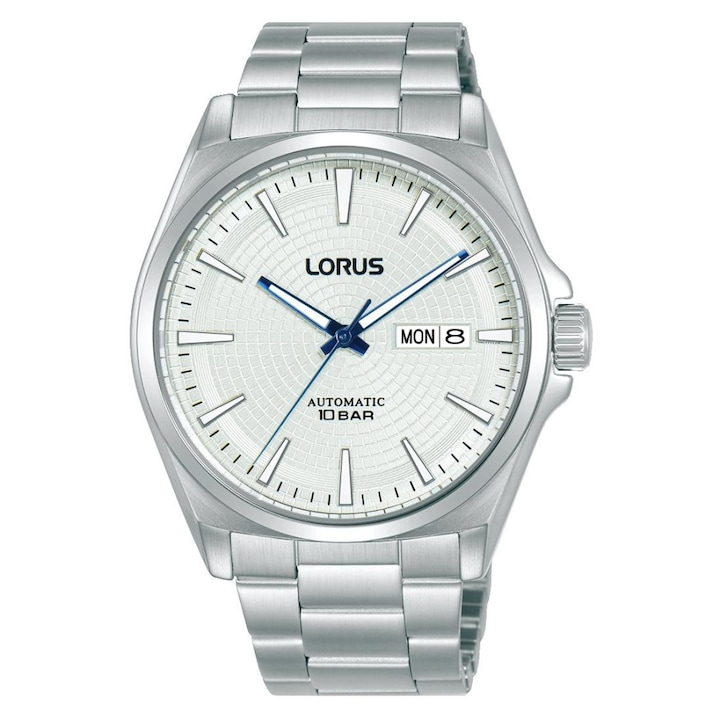 Ceas barbatesc Lorus RL415CX9, mecanism automat Seiko, bratara din inox, cadran argintiu, 42mm