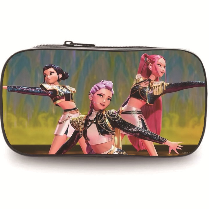 Penar cu imprimeu Demon Hunter pentru fete, capacitate mare, cu maner dublu, H27