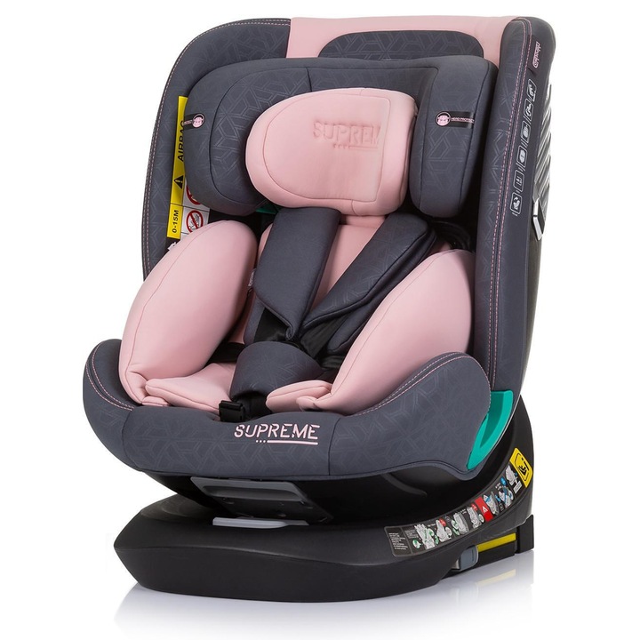 Scaun auto pentru copii, 40-150 cm, pentru fete, cu centură de siguranță, i-Size